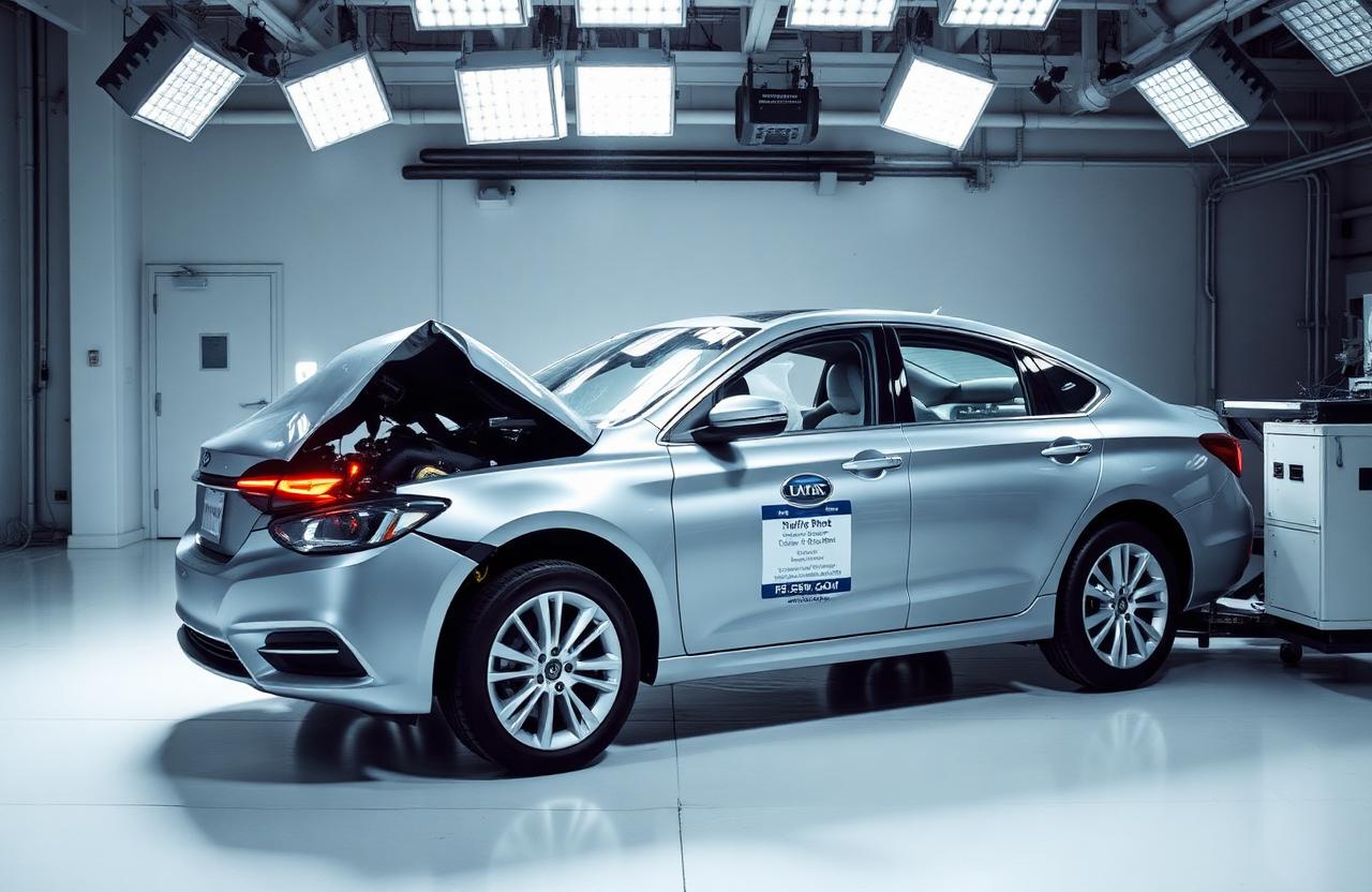 Crashtest eines Fahrzeugs